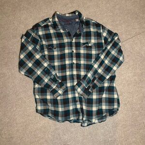 Woolrich Plaid Flannel Button Up Shirt Men’s XL Soft Cotton Outdoor